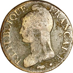 Cinq centimes Dupré, grand module, le Directoire, an 7, Paris