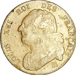 12 deniers au faisceau, type Français, Louis XVI, 1792, an 4, Strasbourg
