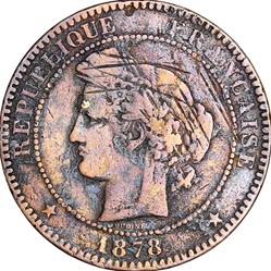 10 centimes Cérès, IIIe République, 1878, Paris
