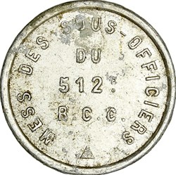 2 francs, Mess des sous-officiers du 512e Régiment des Chars de Combat, 1922-1939