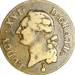 Sol à l'écu, Louis XVI, 1791, Metz