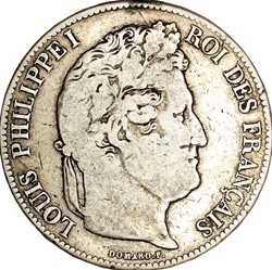 5 francs, 2e type Domard, Louis-Philippe Ier, 1833, Lille