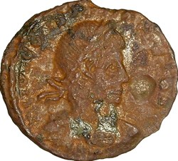 Centenionalis de Constance II césar, Gloria Exercitus, 1 enseigne, 335-336, Siscia