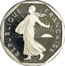 2 francs Semeuse, nickel, BE, 2001