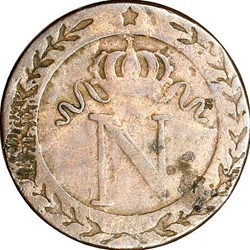 10 cent. à l'N couronnée, Napoléon Ier, 1809, Toulouse