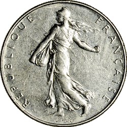 1 franc Semeuse, nickel, 1987