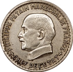 5 francs Pétain, Etat Français, 1941