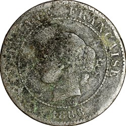 5 centimes Cérès, IIIe République, 1888, Paris