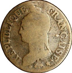 Cinq centimes Dupré, grand module, le Directoire, an 5, Orléans