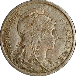 2 centimes Daniel-Dupuis, IIIe République, 1901