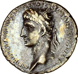 Denarius of Nero Drusus, restitution by Claudius, 41-45, Lyon or Rome