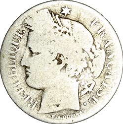 1 franc Cérès, IIe République, 1849, Paris