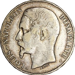 5 francs Louis-Napoléon Bonaparte, 1er type, IIe République, 1852, Paris
