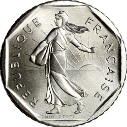 2 francs Semeuse, nickel, FDC, 1980