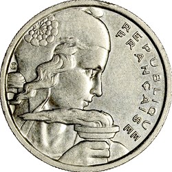 100 francs Cochet, IVe République, 1955, ruban large