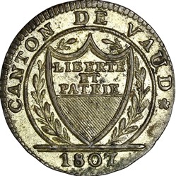 1 batzen, Suisse - Canton de Vaud, 1807, Lausanne