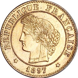 1 centime Cérès, IIIe République, 1897, Paris