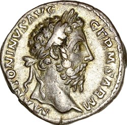 Denier de Marc Aurèle, Trophée, 176-177, Rome