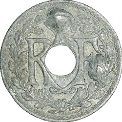 10 centimes Lindauer, zinc, Etat Français, • 1941 •, Cmes souligné, flan cloqué