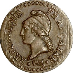 Un centime Dupré, le Directoire, an 7, 7 grand, 53 / 50 perles, Paris