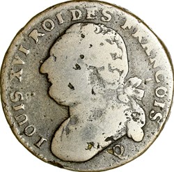12 deniers au faisceau type François, Louis XVI, 1791, an 3, Perpignan