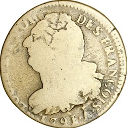 2 sols au faisceau, type François, Louis XVI, 1791, an 3, Paris