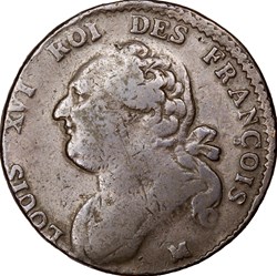 12 deniers au faisceau type François, Louis XVI, 1792, an 4, Toulouse