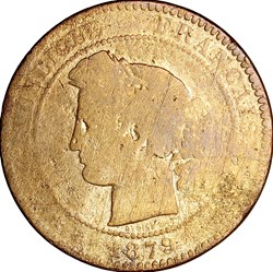 10 centimes Cérès, IIIe République, 1879, Paris
