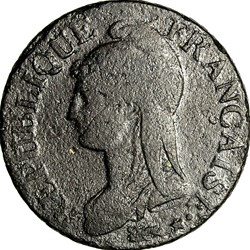 Cinq centimes Dupré, grand module, le Consulat, an 8 / 7, Paris