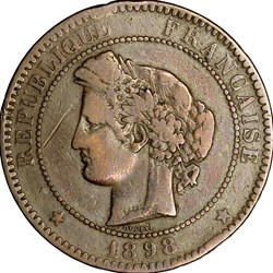 10 centimes Cérès, IIIe République, 1898, Paris
