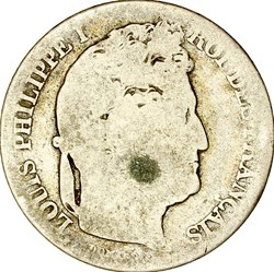 1 franc, couronne de chêne, Louis-Philippe Ier, 1845, Rouen