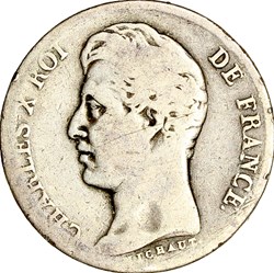 1 franc, Charles X, 1827, Paris