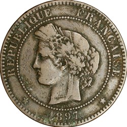 10 centimes Cérès, IIIe République, 1897, torche, Paris