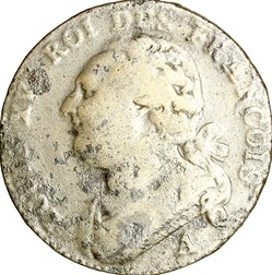 12 deniers au faisceau type François, Louis XVI, 1791, an 3, Paris - Louvre
