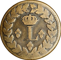 Un décime à l'L couronnée, Louis XVIII, 1815, sans point, sans accent, Strasbourg