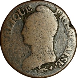 Cinq centimes Dupré, grand module, le Consulat, an 8, Metz