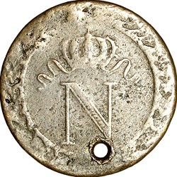 10 cent. à l'N couronnée, Napoléon Ier, 1808, Limoges