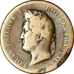 5 centimes des colonies, Louis-Philippe Ier, 1841, Paris