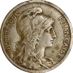 10 centimes Daniel-Dupuis, IIIe République, 1915, listel large