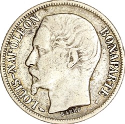 1 franc Louis-Napoléon Bonaparte, IIe République, 1852, Paris