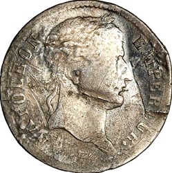 1 franc, tête laurée, Empire, Napoléon Ier, 1812, Rouen