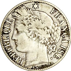 1 franc Cérès, IIIe République, 1871, petit A, Paris