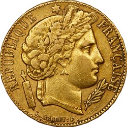 20 francs Cérès, IIe République, 1851, Paris