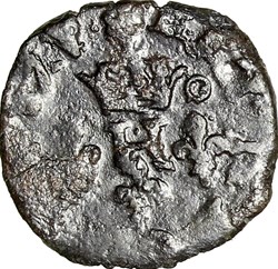 Liard à la croisette fleurdelisée, Henri III, 1587, Montpellier