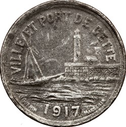 5 centimes, ville de Sète, 1917