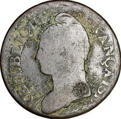 Cinq centimes Dupré, grand module, le Consulat, an 8 / 5, Strasbourg