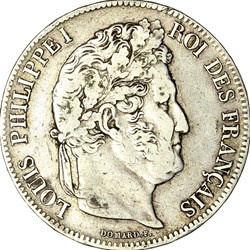 5 francs, 2e type Domard, Louis-Philippe Ier, 1838, Lille