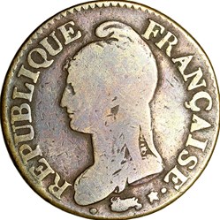Cinq centimes Dupré, grand module, le Directoire, an 5, Lille