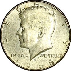 1/2 dollar Kennedy, Etats-Unis, 1968, Denver