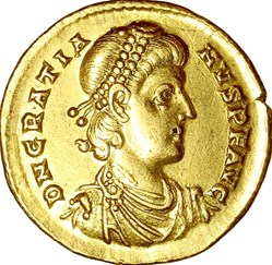 Solidus of Gratian, Gratian and Valentinian II, mi. 377 - mi. 380, Trier